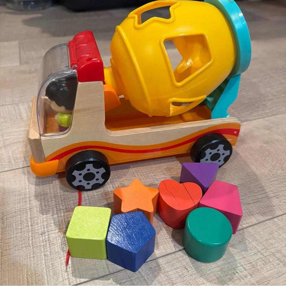 Yellow Shape-Sorting Cement Concrete Mixer Truck Toy by TOP BRIGHT